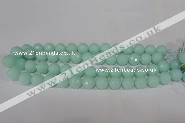 CTU2576 15.5 inches 14mm faceted round synthetic turquoise beads