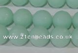 CTU2577 15.5 inches 16mm faceted round synthetic turquoise beads