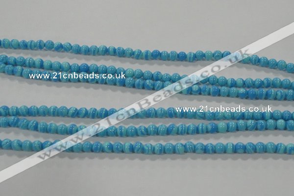 CTU2580 15.5 inches 4mm round synthetic turquoise beads