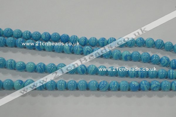 CTU2582 15.5 inches 8mm round synthetic turquoise beads