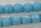 CTU2583 15.5 inches 10mm round synthetic turquoise beads