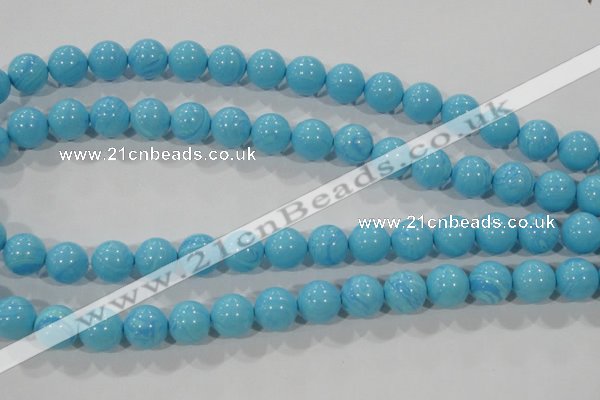 CTU2583 15.5 inches 10mm round synthetic turquoise beads