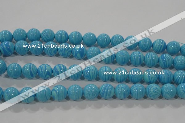 CTU2584 15.5 inches 12mm round synthetic turquoise beads