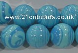 CTU2586 15.5 inches 16mm round synthetic turquoise beads