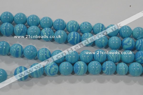 CTU2586 15.5 inches 16mm round synthetic turquoise beads