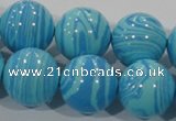 CTU2587 15.5 inches 18mm round synthetic turquoise beads