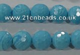 CTU2593 15.5 inches 10mm faceted round synthetic turquoise beads