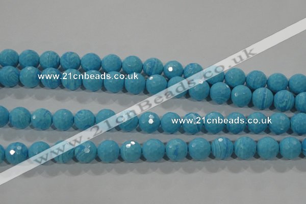 CTU2593 15.5 inches 10mm faceted round synthetic turquoise beads