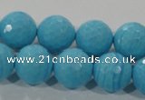 CTU2594 15.5 inches 12mm faceted round synthetic turquoise beads