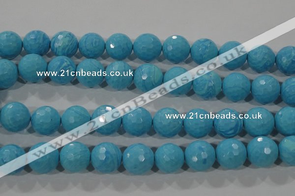 CTU2596 15.5 inches 16mm faceted round synthetic turquoise beads