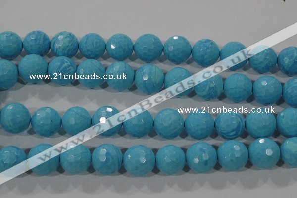 CTU2597 15.5 inches 18mm faceted round synthetic turquoise beads