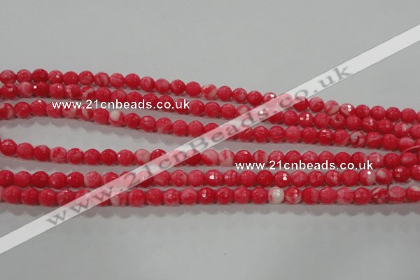 CTU2620 15.5 inches 4mm faceted round synthetic turquoise beads