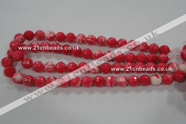 CTU2624 15.5 inches 12mm faceted round synthetic turquoise beads