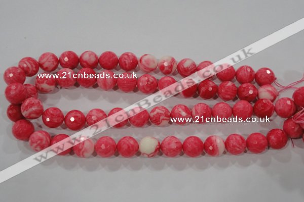 CTU2625 15.5 inches 14mm faceted round synthetic turquoise beads