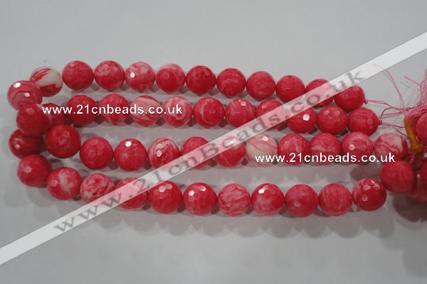 CTU2626 15.5 inches 16mm faceted round synthetic turquoise beads