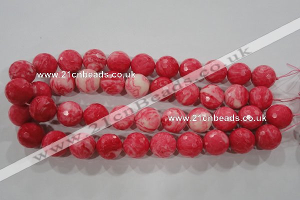 CTU2627 15.5 inches 18mm faceted round synthetic turquoise beads