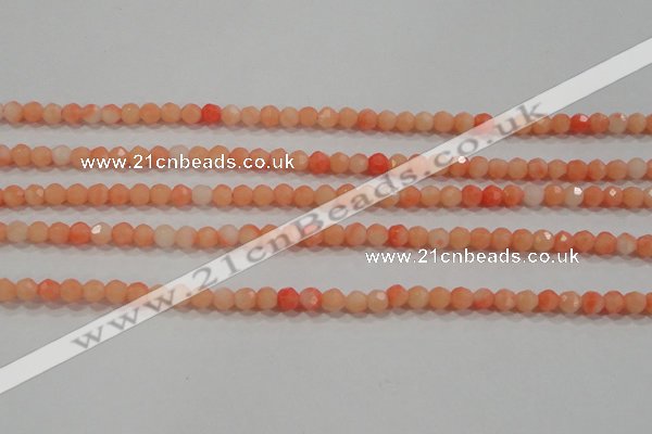 CTU2640 15.5 inches 3mm faceted round synthetic turquoise beads