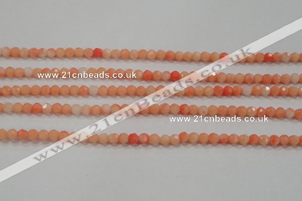 CTU2640 15.5 inches 3mm faceted round synthetic turquoise beads
