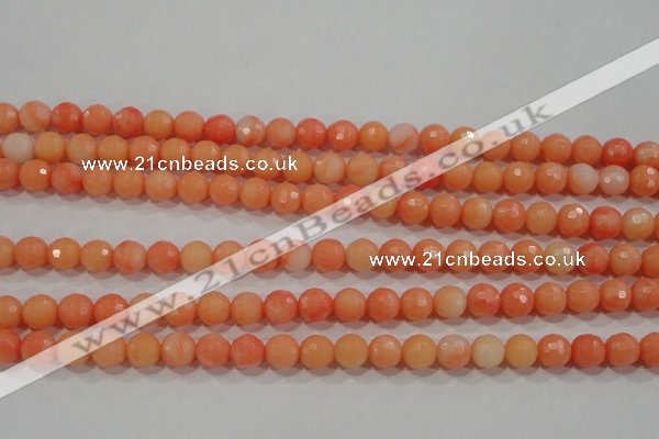 CTU2642 15.5 inches 6mm faceted round synthetic turquoise beads