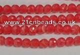 CTU2741 15.5 inches 6mm faceted round synthetic turquoise beads