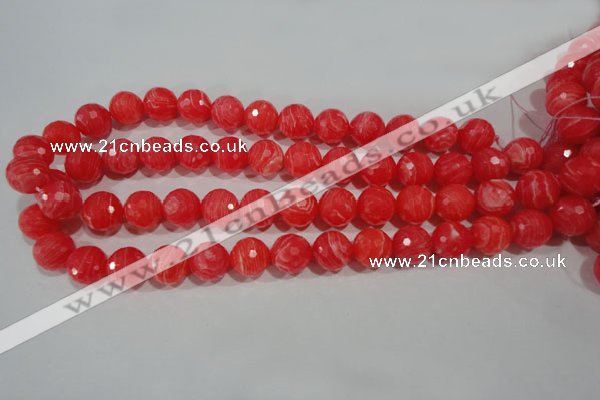 CTU2745 15.5 inches 14mm faceted round synthetic turquoise beads