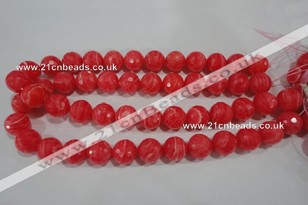 CTU2746 15.5 inches 16mm faceted round synthetic turquoise beads