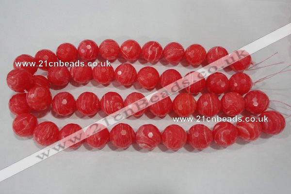 CTU2747 15.5 inches 18mm faceted round synthetic turquoise beads