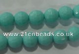 CTU2781 15.5 inches 6mm faceted round synthetic turquoise beads