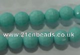 CTU2781 15.5 inches 6mm faceted round synthetic turquoise beads