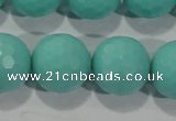 CTU2787 15.5 inches 18mm faceted round synthetic turquoise beads