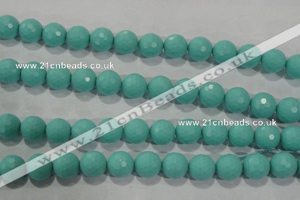 CTU2787 15.5 inches 18mm faceted round synthetic turquoise beads