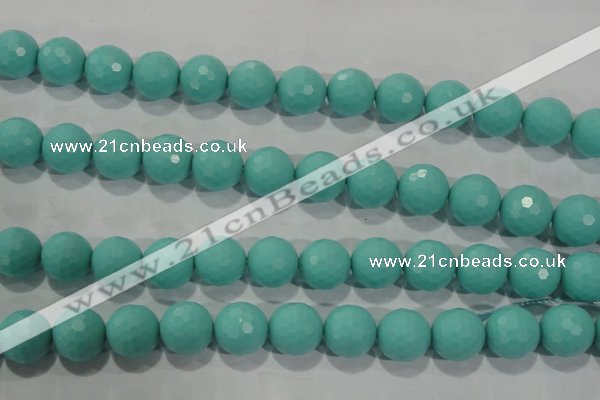 CTU2788 15.5 inches 20mm faceted round synthetic turquoise beads