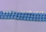 CTU2850 15.5 inches 4mm round matte turquoise beads