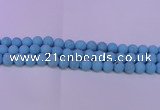 CTU2851 15.5 inches 6mm round matte turquoise beads