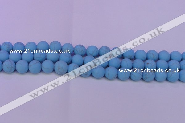 CTU2851 15.5 inches 6mm round matte turquoise beads