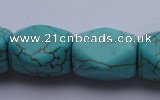 CTU29 15.5 inches 13*18mm faceted cuboid blue turquoise beads