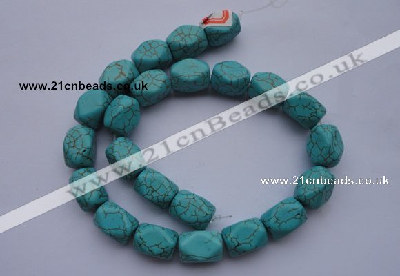 CTU29 15.5 inches 13*18mm faceted cuboid blue turquoise beads