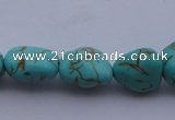 CTU30 15.5 inches 8*12mm freeform blue turquoise beads Wholesale