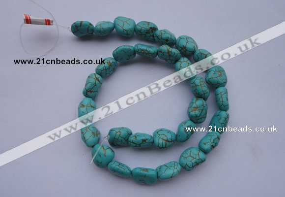 CTU30 15.5 inches 8*12mm freeform blue turquoise beads Wholesale