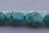 CTU31 15.5 inches 16*20mm freeform blue turquoise beads Wholesale