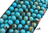 CTU3143 15 inches 8mm round gold vein howlite turquoise beads