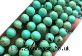 CTU3162 15 inches 8mm round gold vein howlite turquoise beads