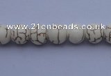 CTU34 15.5 inches 8mm round white turquoise strand beads Wholesale