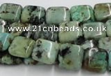 CTU410 15.5 inches 10*10mm square African turquoise beads wholesale