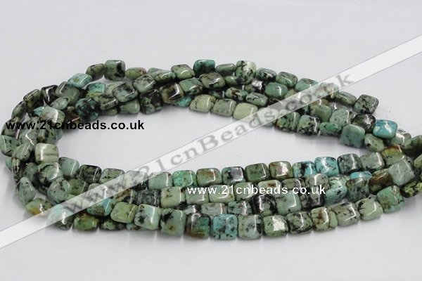 CTU410 15.5 inches 10*10mm square African turquoise beads wholesale