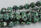 CTU415 15.5 inches 8mm flat round African turquoise beads wholesale