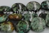 CTU416 15.5 inches 16mm flat round African turquoise beads wholesale