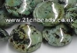 CTU418 15.5 inches 22mm flat round African turquoise beads wholesale