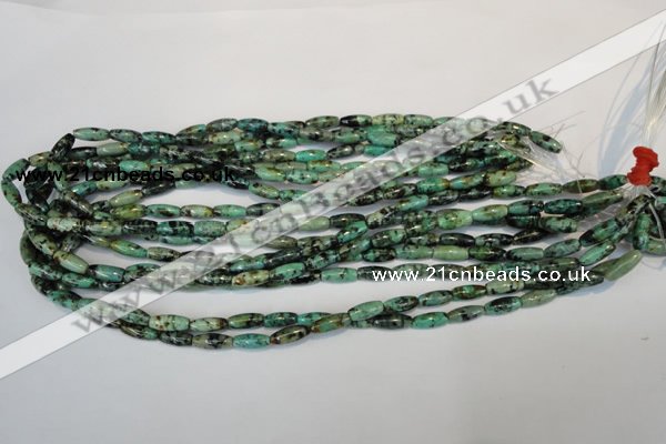 CTU486 15.5 inches 5*12mm rice African turquoise beads wholesale