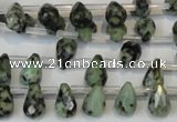 CTU488 Top-drilled 7*10mm faceted teardrop African turquoise beads